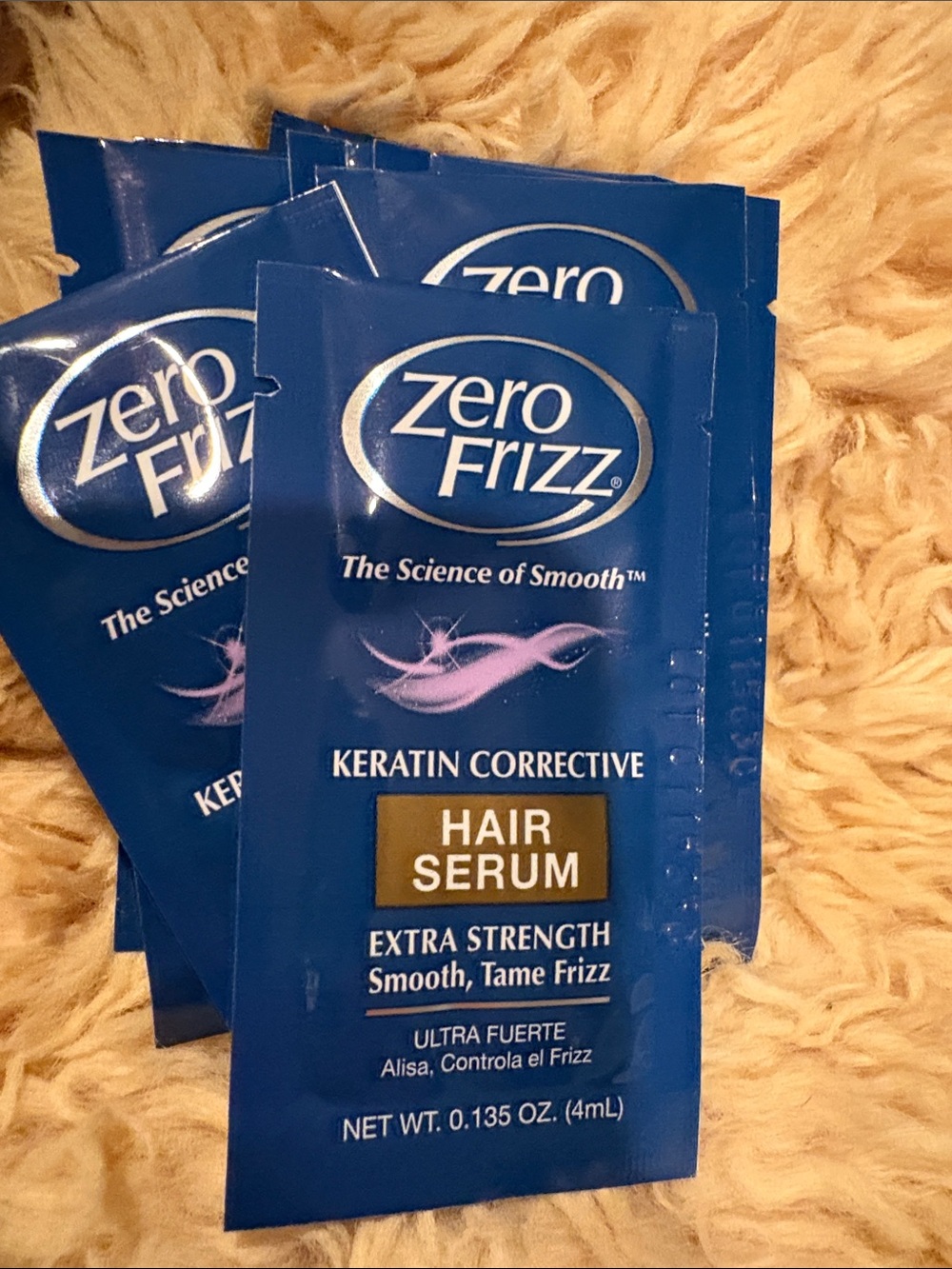 Zero frizz Keratin Corrective Hair Serum - Extra Strength 20 sample packs
